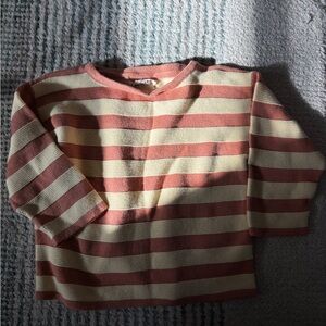 Striped Kids Shirt - Brown and Cream